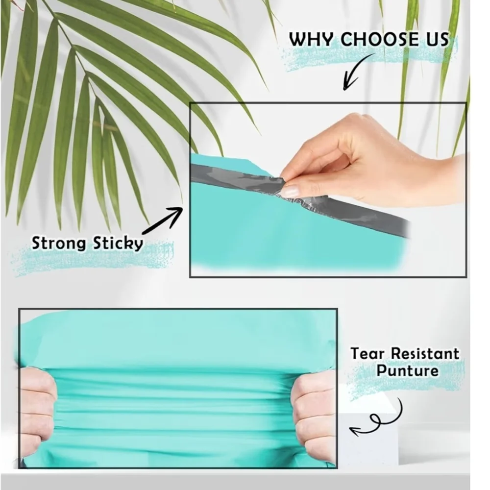 6x9 Turquoise Teal Polymailers - 20 Pack Self Seal Waterproof Shipping Bags